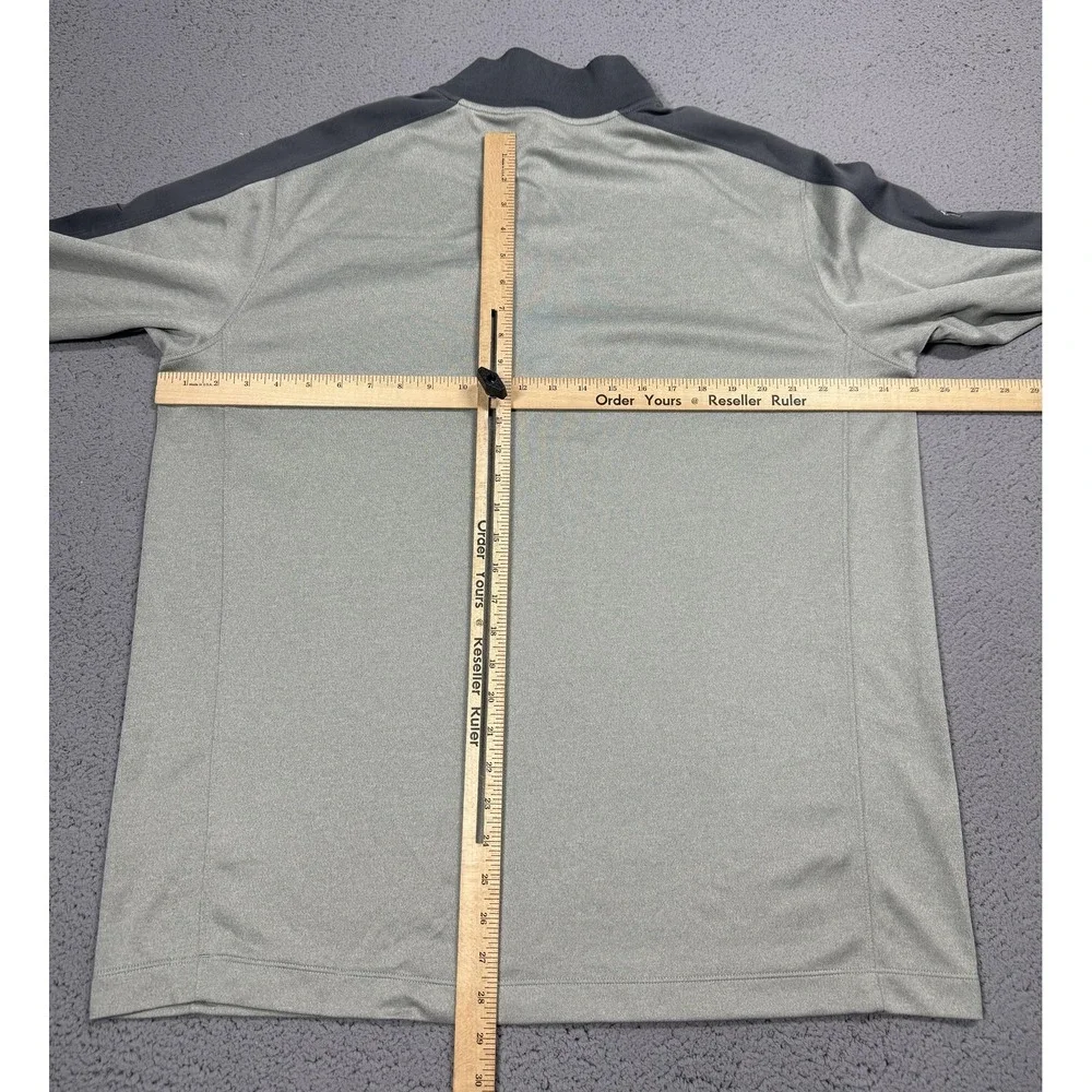 Nike Golf Dri-FIT Pullover Mens XL Gray 1/4 Zip Long Sleeve Golf Top Travertine